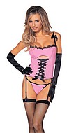Bunny costume with stretch satin corset